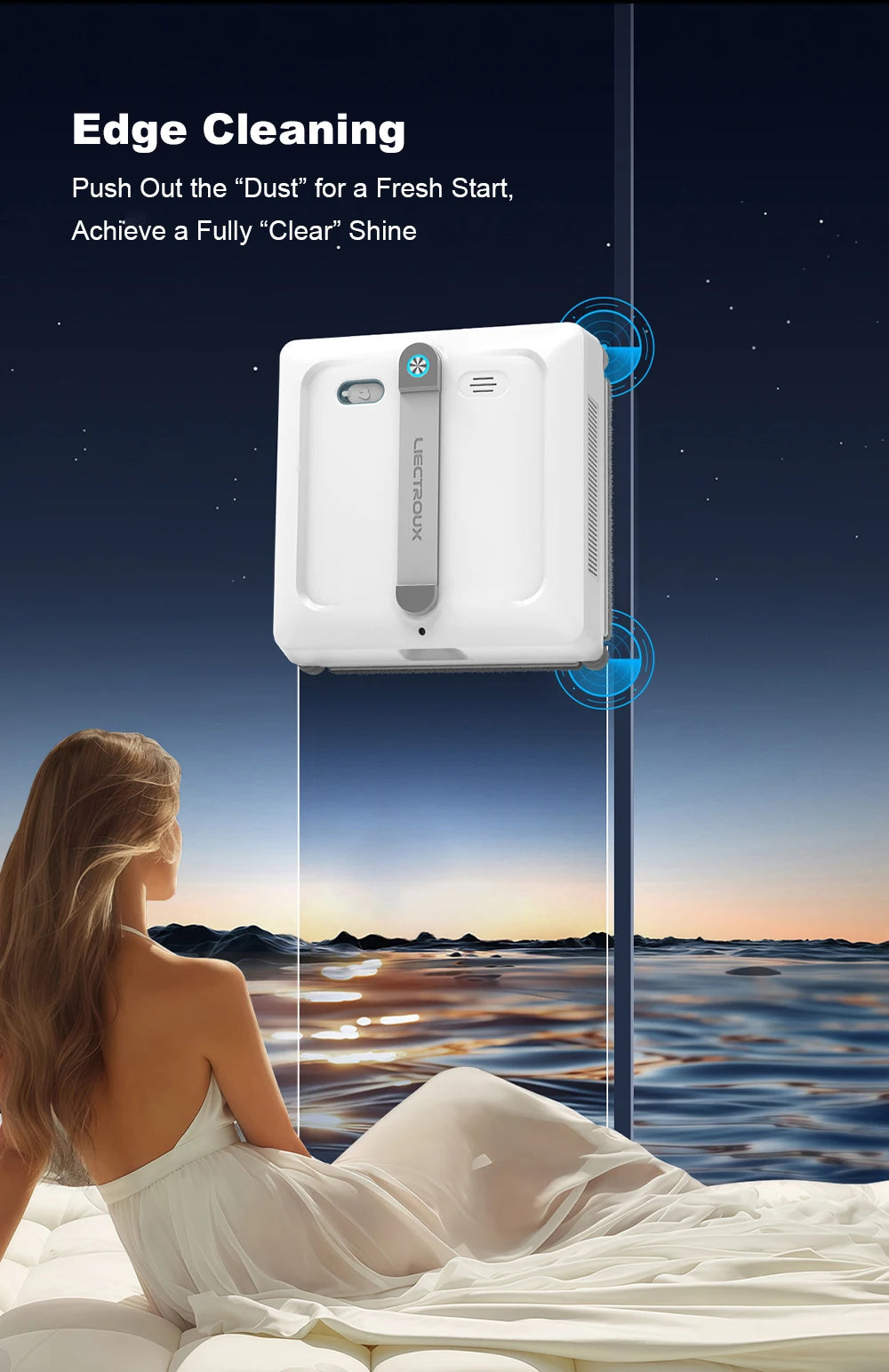 2026 Robot Window Vacuum Cleaner Liectroux S9,2 Roller Brusher,6-Way Water Spray,10000PA Suction,Home Wall Glass Cleaning Robot