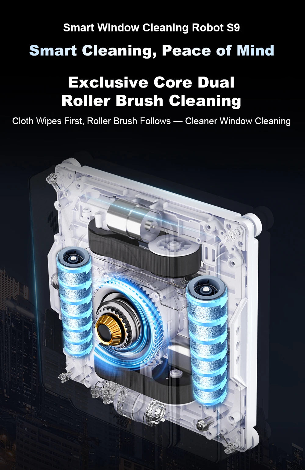 2026 Robot Window Vacuum Cleaner Liectroux S9,2 Roller Brusher,6-Way Water Spray,10000PA Suction,Home Wall Glass Cleaning Robot