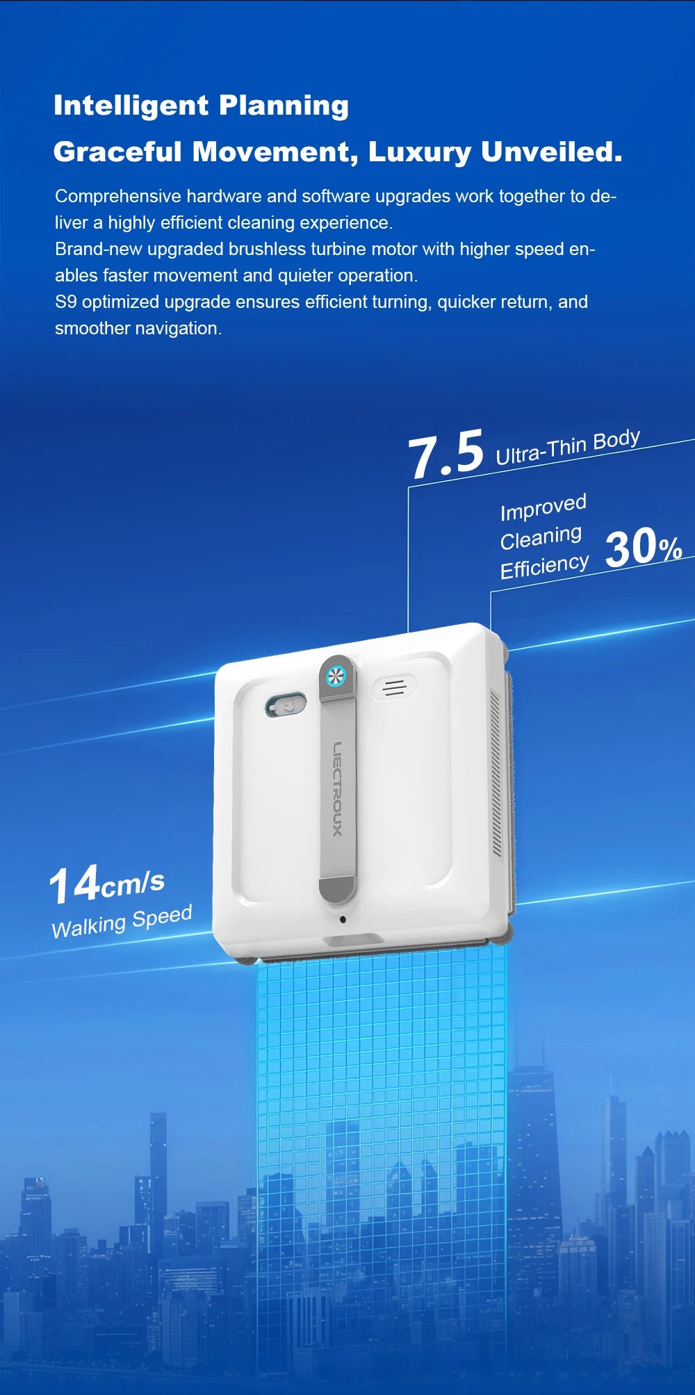 2026 Robot Window Vacuum Cleaner Liectroux S9,2 Roller Brusher,6-Way Water Spray,10000PA Suction,Home Wall Glass Cleaning Robot