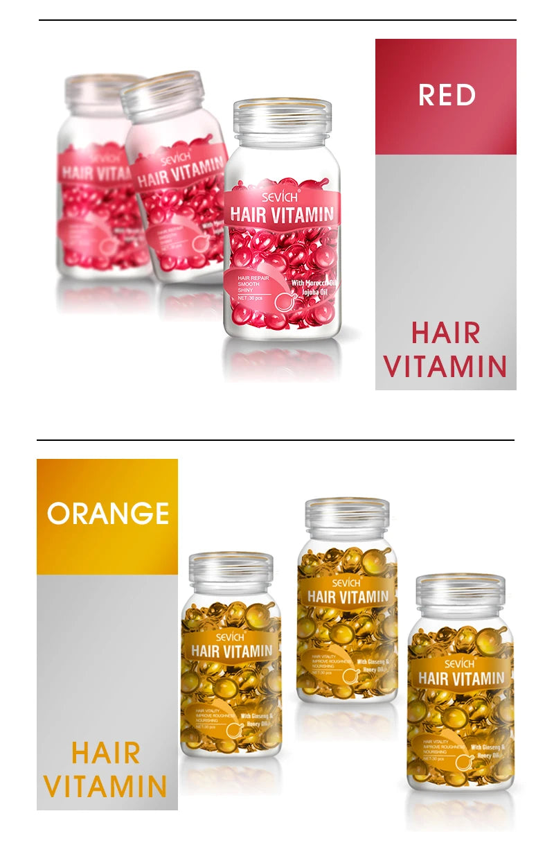 Sevich Smooth Silky Hair Vitamin Capsule Keratin Complex Oil Hair Care Repair Damaged Hair Serum Anti-Loss Moroccan Hair Oil