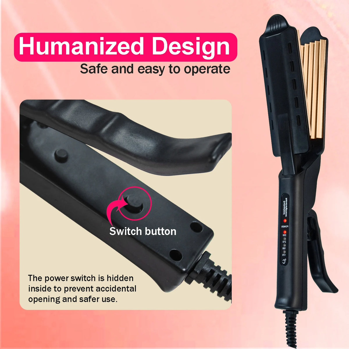 Hair Curler Flat Iron Corn Curls Corrugation Wave Ceramic Tourmaline Ionic Curling Iron Tongs Hair Styling Crimper Dropshipping