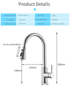 Smart Touch Kitchen Faucets Crane For Sensor Kitchen Water Tap Sink Mixer Rotate Touch Faucet Sensor Water Mixer KH-1005