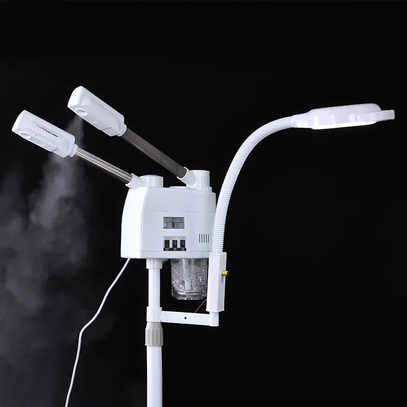 3 in 1 Facial Steamer Hot and Cold Steam with 8X LED Magnifying Lamp Ozone Nano Ionic Humidifier Vaporizer Aromatherapy Mist