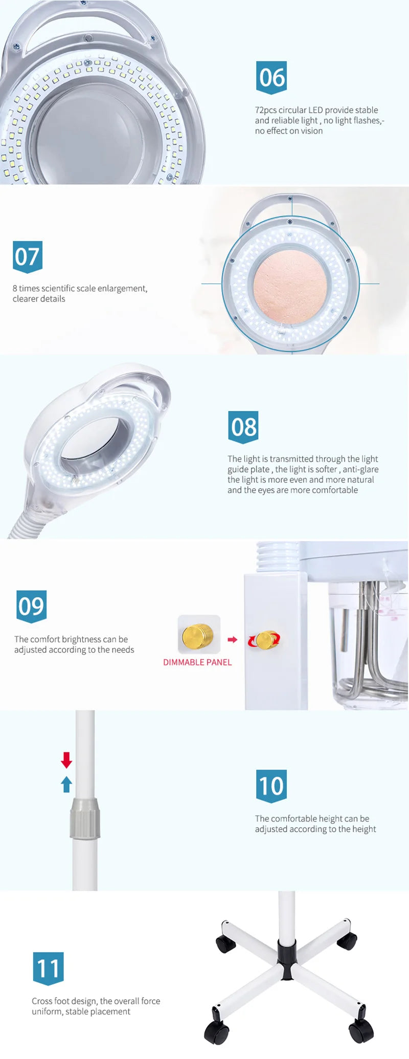 3 in 1 Facial Steamer Hot and Cold Steam with 8X LED Magnifying Lamp Ozone Nano Ionic Humidifier Vaporizer Aromatherapy Mist