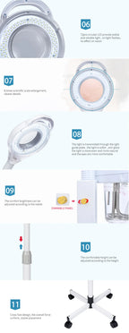 3 in 1 Facial Steamer Hot and Cold Steam with 8X LED Magnifying Lamp Ozone Nano Ionic Humidifier Vaporizer Aromatherapy Mist
