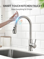 Smart Touch Kitchen Faucets Crane For Sensor Kitchen Water Tap Sink Mixer Rotate Touch Faucet Sensor Water Mixer KH-1005