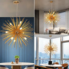 Led Firework Gold Chandelier Modern Pendant Light Ceiling Lamp Dining Room Kitchen Island Nordic Luminaire Home Decor Fixture