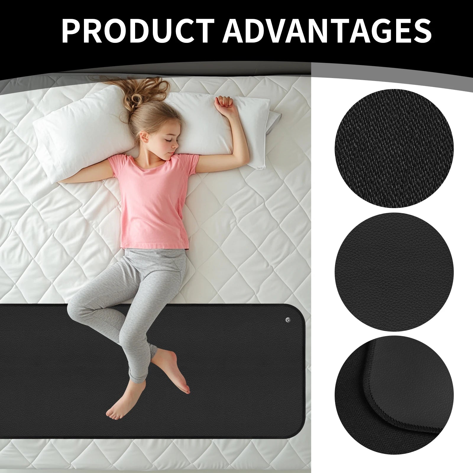 5 Sizes Large Earthing Mat Grounding Pad for Pain Relief Better Sleep Reduced Anxiety Body Massager Earth Connected Wellness