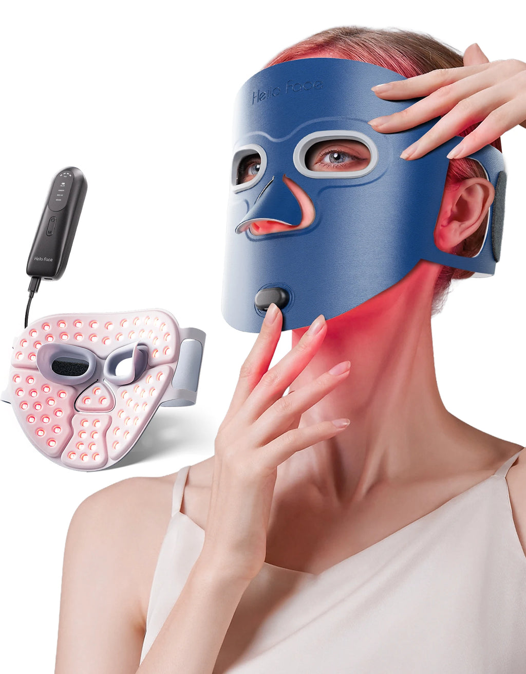 Red Light Therapy for Face Wireless Face Mask Light Therapy 850nm Infrared & Red Light Masks 3000mAh Rechargeable ,3D Facial Fit