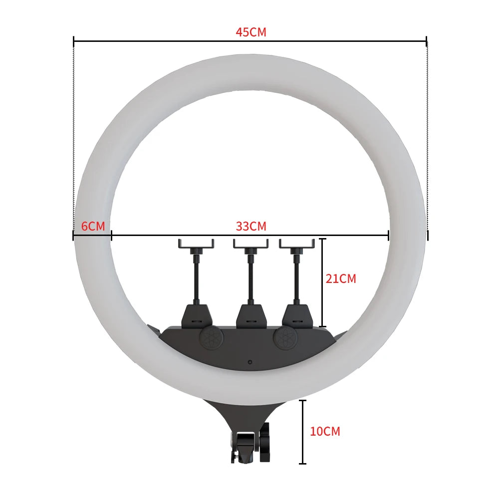 SH Upgrade 18inch Ring Light  Selfie LED Video Lamp With Tripod Stand Phone Clip For YouTube Live Light Photo Photography Studio
