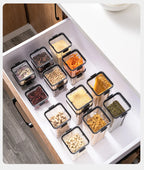 Sealed Jars Kitchen Grain Storage Organizer Large Tank Plastic Moisture-proof Storage Box Household Seasoning Jars Set 2030