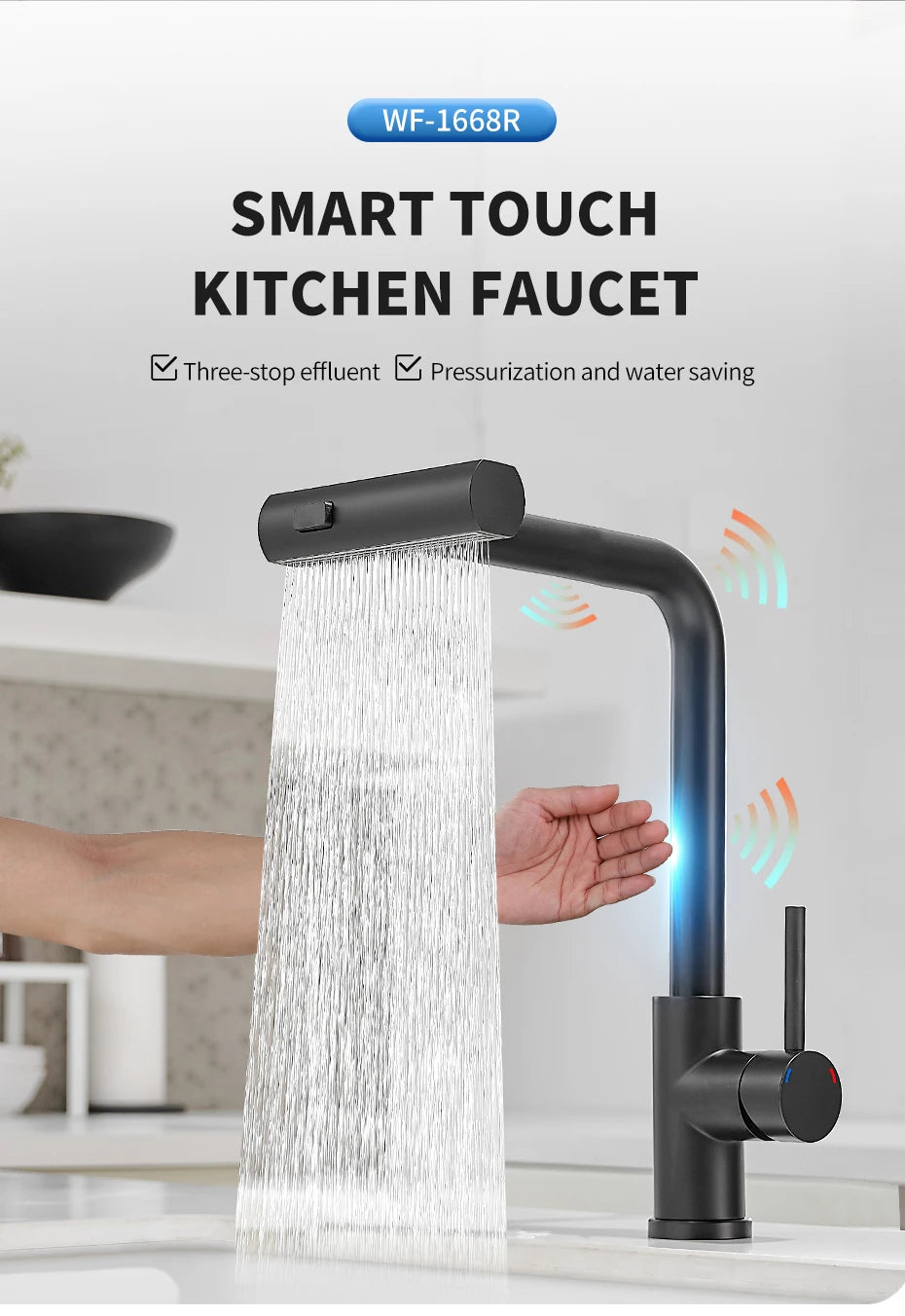 Smart Touch Kitchen Faucets Crane For Sensor Kitchen Water Tap Sink Mixer Rotate Touch Faucet Sensor Water Mixer KH-1005