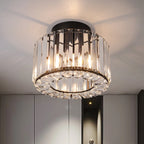 Modern Crystal Ceiling Light Flush Mount Ceiling Chandeliers Lamp LED Bedroom Corridor Entrance Lighting Fixtures E27 Gold Black