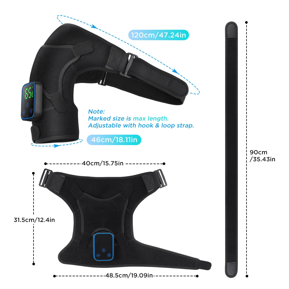 Electric Heating Shoulder Massager Vibration Massage Shoulder Steamer Brace Support Belt Knee Shoulder Muscle Relaxer Heated Pad