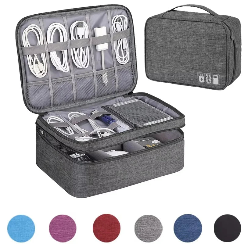 Travel Cable Storage Bag Portable WaterProof Digital Electronic Organizer USB Cable Headset Line Storage Bag USB Cable Organizer