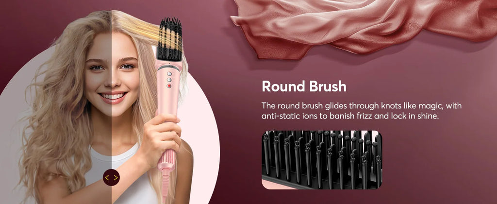 High Speed 5 in 1 Hair Dryer Hot Air Comb Set,Hair Brush Curling Iron Hair Straightener Styling Tool For Blow Dryer Gift Box