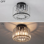 Modern Crystal Ceiling Light Flush Mount Ceiling Chandeliers Lamp LED Bedroom Corridor Entrance Lighting Fixtures E27 Gold Black