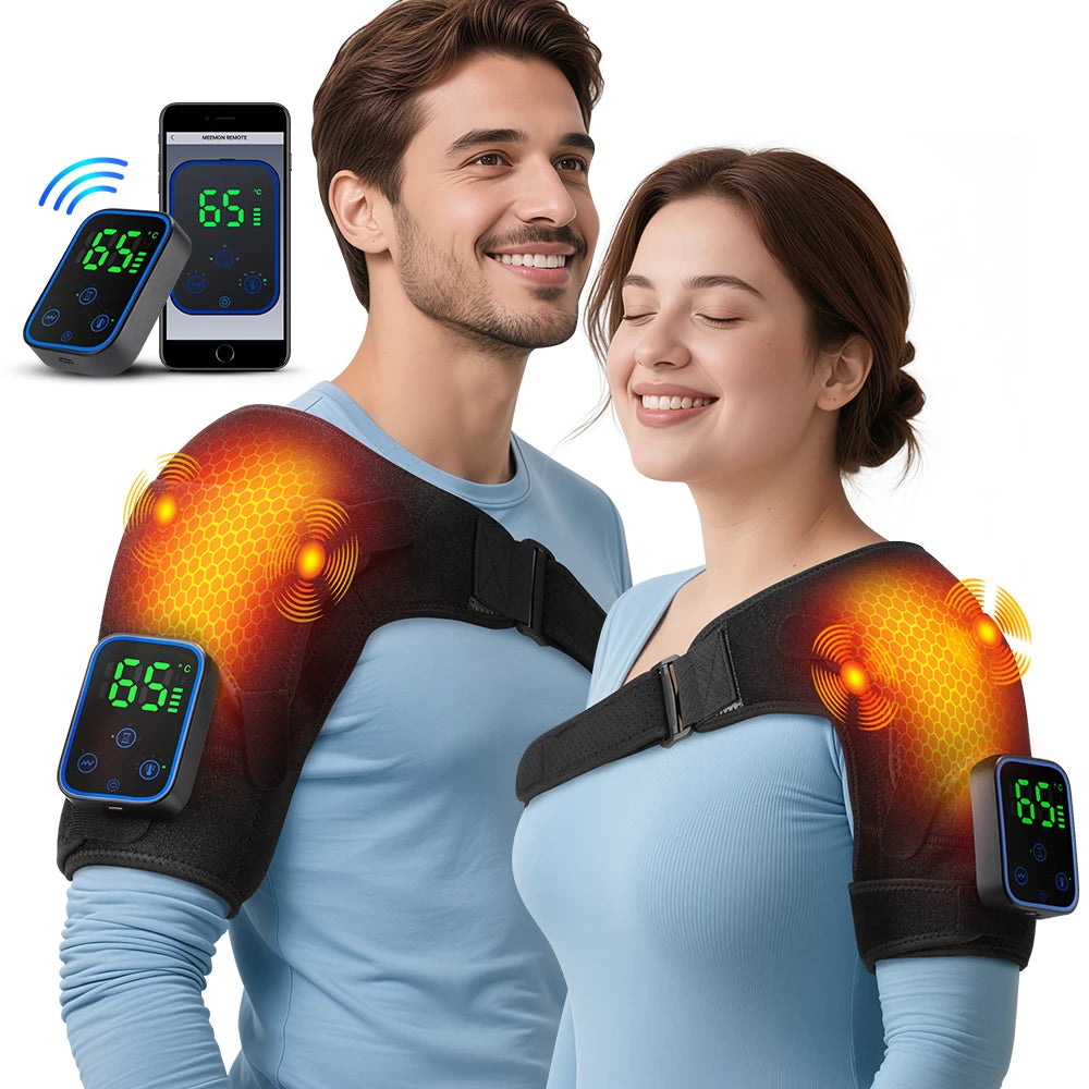 Electric Heating Shoulder Massager Vibration Massage Shoulder Steamer Brace Support Belt Knee Shoulder Muscle Relaxer Heated Pad