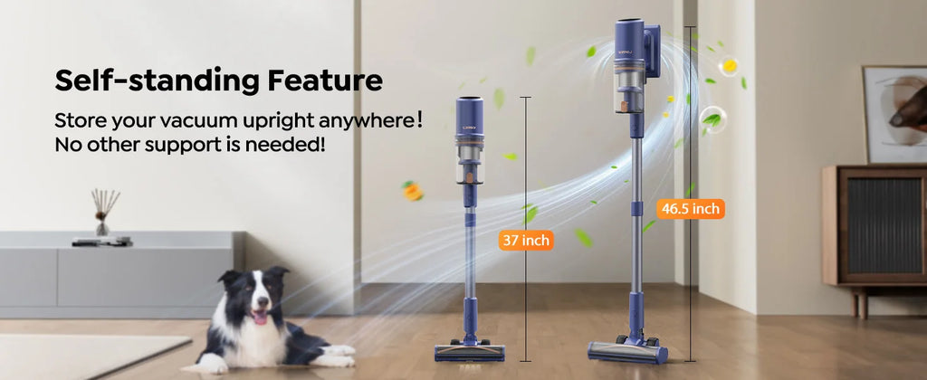 Laresar V11 NEW 650W 75000PA Ultra-Strong Cordless Vacuum Cleaner,90 Min Long Runtime,Removable Battery & Smart Display Vacuum