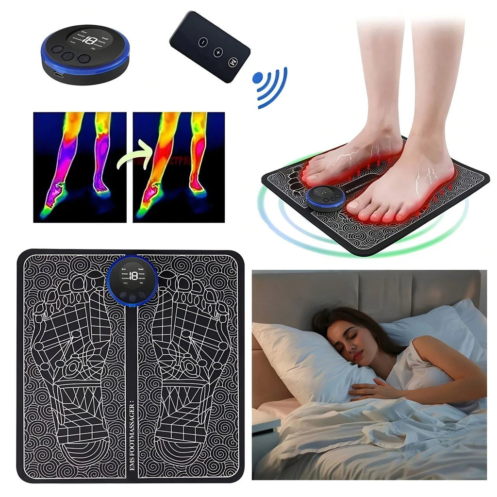 EMS Foot Massager Rechargeable Massage Pad Foot Relaxation Pad Electric Foot Massage Tools Promote Blood Circulation