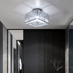 Modern Crystal Ceiling Light Flush Mount Ceiling Chandeliers Lamp LED Bedroom Corridor Entrance Lighting Fixtures E27 Gold Black
