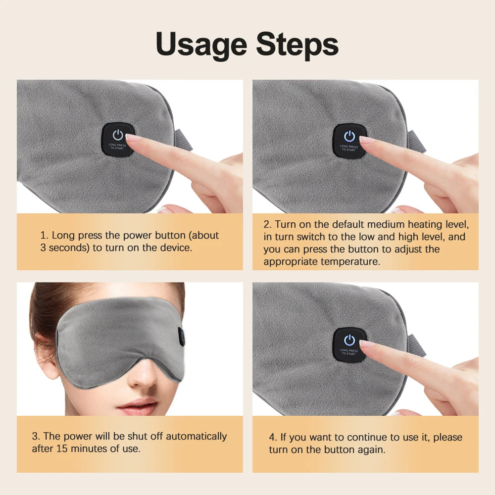 Electric Eye Massager Hot Compress Stress Relief Heating Vibration Massage Connect Music Relax Foldable Eye Care Smart Glasses