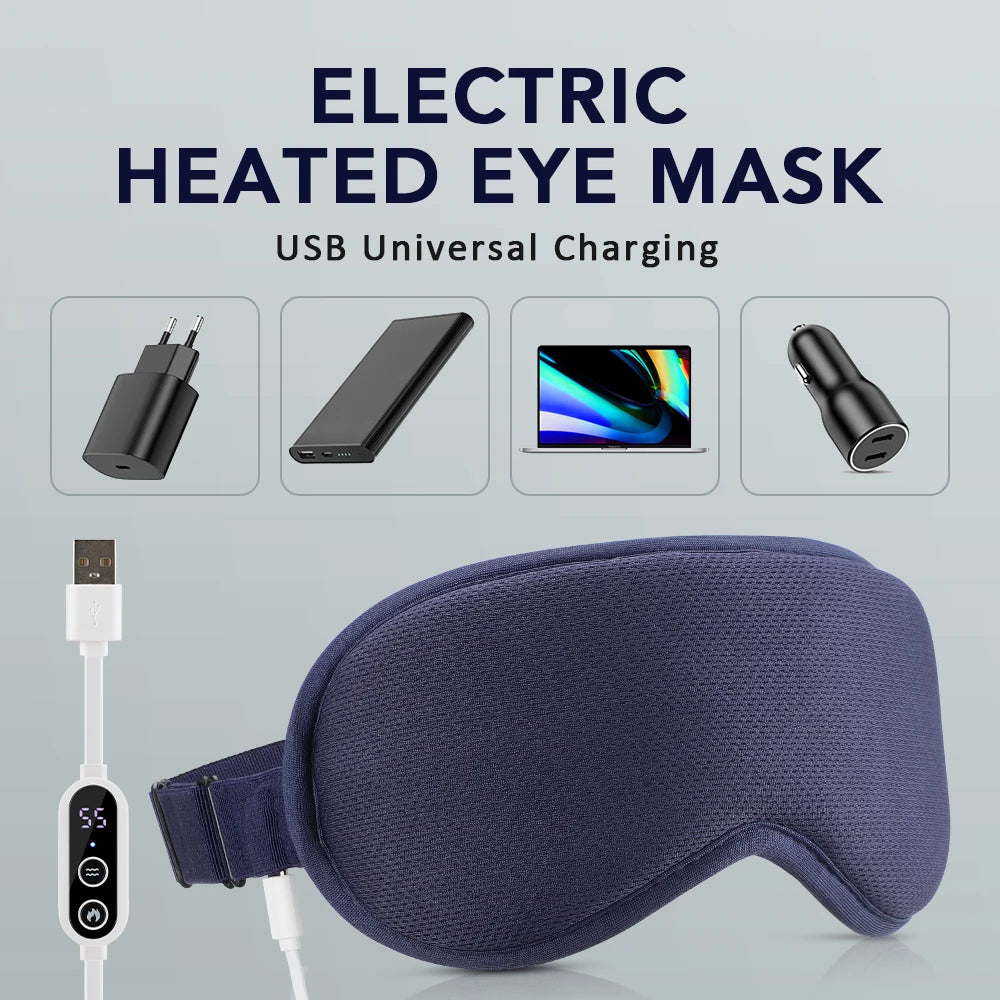 Electric Eye Massager Hot Compress Stress Relief Heating Vibration Massage Connect Music Relax Foldable Eye Care Smart Glasses