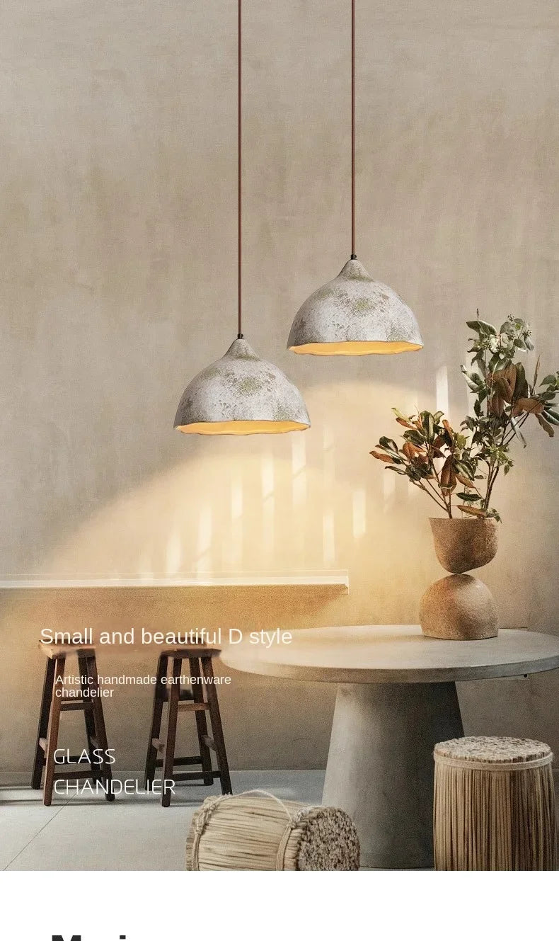 Classical Ceramic Pendant Light Coffee Shop Light Shop Lighting Tea Room Bar Table Lamp Retro LED Wooden Small Chandelier