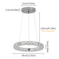 Modern Led  Pendant Light Luxury Crystal Rings Dimmable Chandelier Hanging Lustre Ceiling Lamp Living Dining Room Decor Fixture