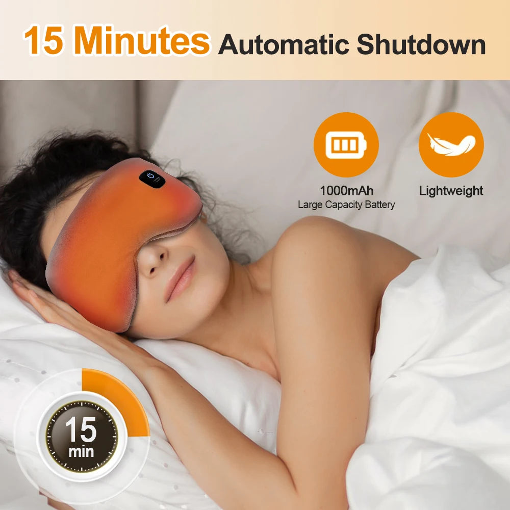 Electric Eye Massager Hot Compress Stress Relief Heating Vibration Massage Connect Music Relax Foldable Eye Care Smart Glasses