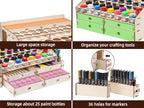 OPHIR Wood Paint Rack with Marker Pen Storage Rack Artist Supply Paint Rack Stand for Miniature Model Paint Acrylic Paint MG062