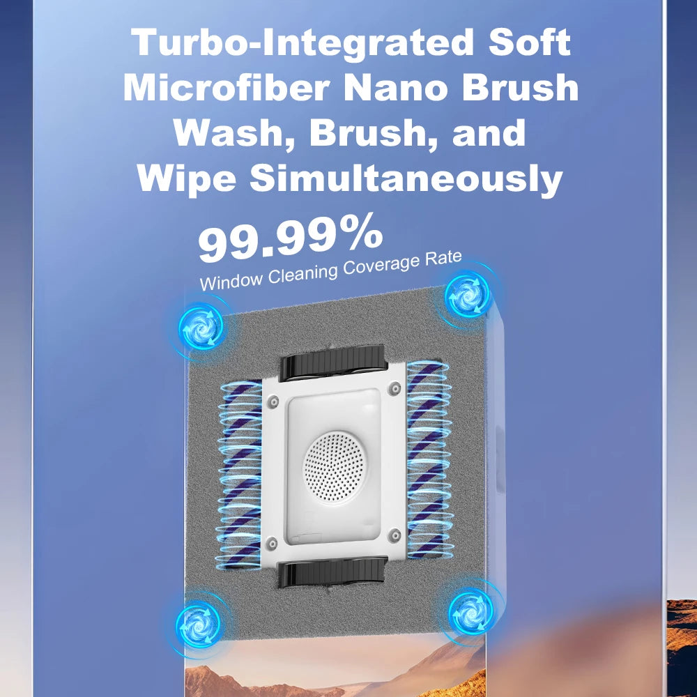 2026 Robot Window Vacuum Cleaner Liectroux S9,2 Roller Brusher,6-Way Water Spray,10000PA Suction,Home Wall Glass Cleaning Robot