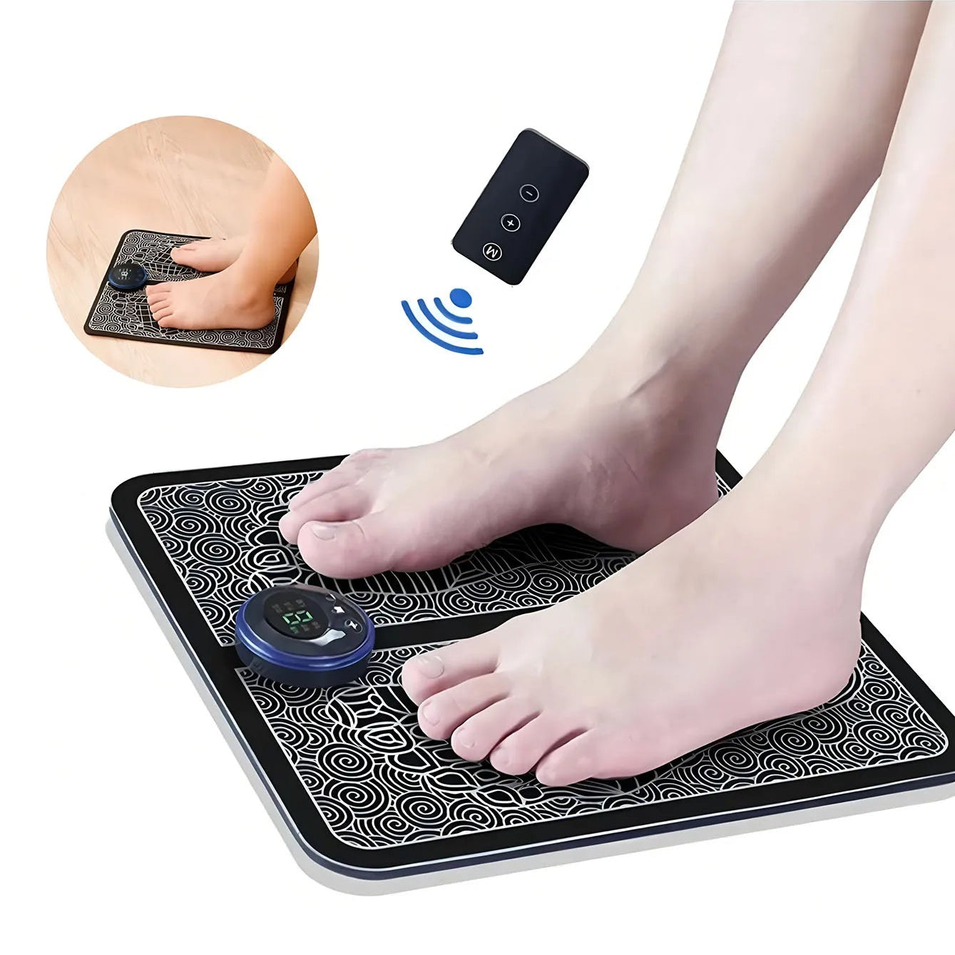 EMS Foot Massager Rechargeable Massage Pad Foot Relaxation Pad Electric Foot Massage Tools Promote Blood Circulation