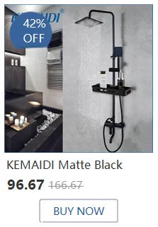 KEMAIDI Shower Panel Bathroom Shower Tower w/ LED Rainfall Waterfall Shower Head Body Massage Jet Shower Tub Spout Shower Column