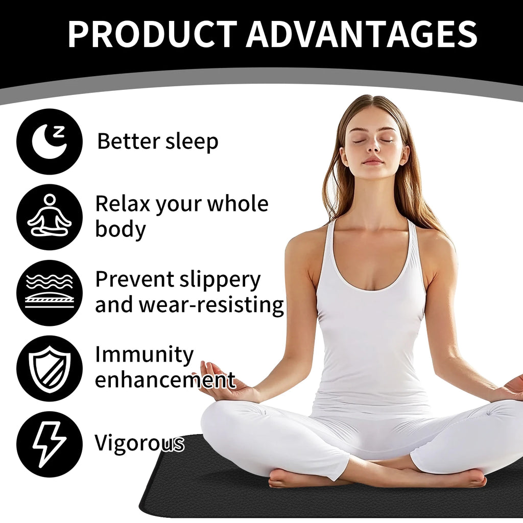 5 Sizes Large Earthing Mat Grounding Pad for Pain Relief Better Sleep Reduced Anxiety Body Massager Earth Connected Wellness