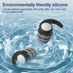 Silicone Noise Cancelling Earplugs Noise Filter Sleep Swimming Waterproof Three Layer Mute Earplugs