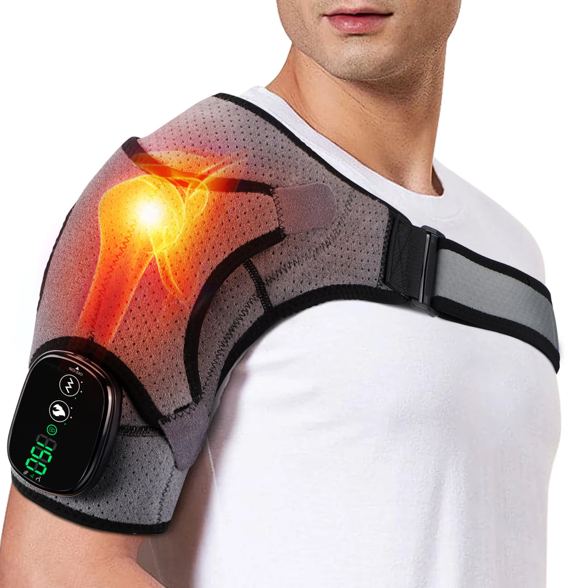 Electric Heating Shoulder Massager Vibration Massage Shoulder Steamer Brace Support Belt Knee Shoulder Muscle Relaxer Heated Pad