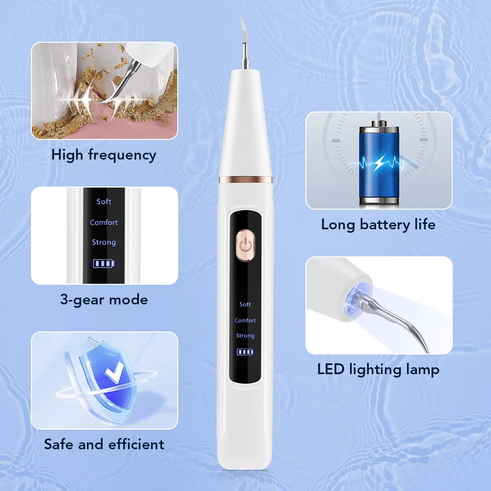 Electric Ultrasonic Teeth Tartar Cleaner Dental Scaler Tool for Oral Care Teeth Whitening Stain & Plaque Removal