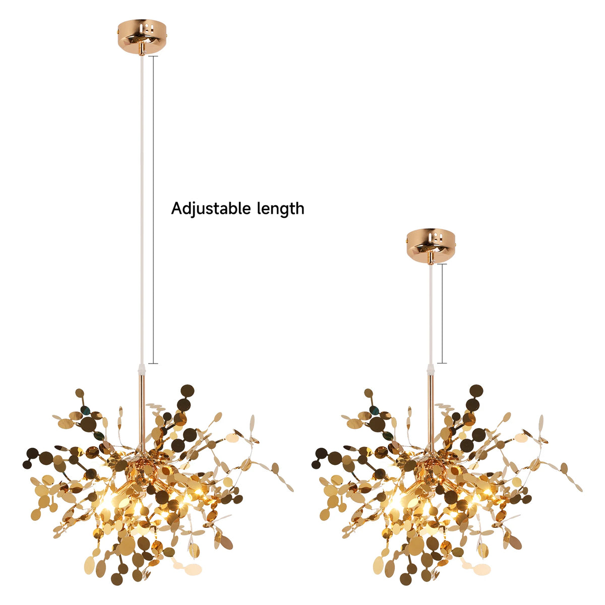 Led Firework Gold Chandelier Modern Pendant Light Ceiling Lamp Dining Room Kitchen Island Nordic Luminaire Home Decor Fixture