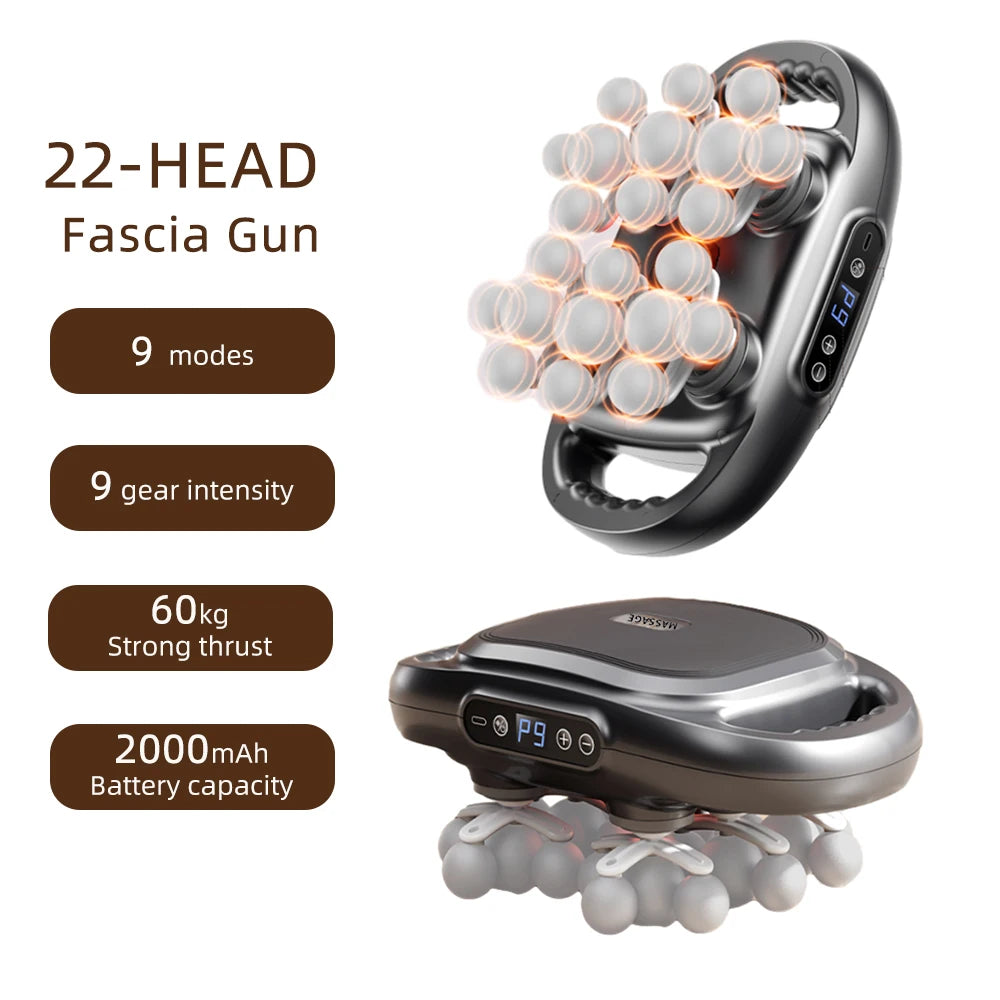 16-Head Fascia Gun High-Frequency Vibration Body Massage Gun Back and Waist Massager Neck Shoulder Massager Muscle masajeador