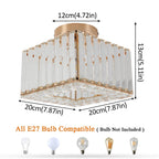 Modern Crystal Ceiling Light Flush Mount Ceiling Chandeliers Lamp LED Bedroom Corridor Entrance Lighting Fixtures E27 Gold Black