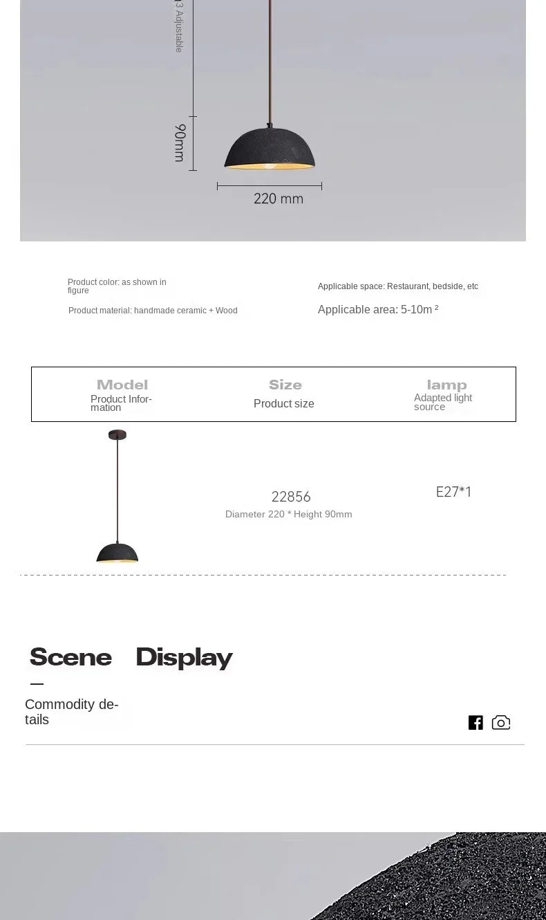 Classical Ceramic Pendant Light Coffee Shop Light Shop Lighting Tea Room Bar Table Lamp Retro LED Wooden Small Chandelier