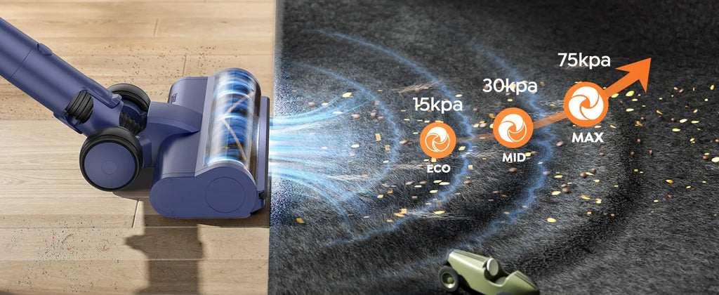 Laresar V11 NEW 650W 75000PA Ultra-Strong Cordless Vacuum Cleaner,90 Min Long Runtime,Removable Battery & Smart Display Vacuum