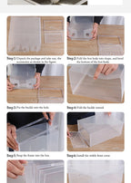 6 Pack Transparent shoe box shoes organizers thickened foldable Dustproof storage box Stackable combined shoe cabinet Sale