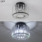 Modern Crystal Ceiling Light Flush Mount Ceiling Chandeliers Lamp LED Bedroom Corridor Entrance Lighting Fixtures E27 Gold Black