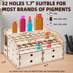 OPHIR Wood Paint Rack with Marker Pen Storage Rack Artist Supply Paint Rack Stand for Miniature Model Paint Acrylic Paint MG062