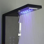 KEMAIDI Shower Panel Bathroom Shower Tower w/ LED Rainfall Waterfall Shower Head Body Massage Jet Shower Tub Spout Shower Column