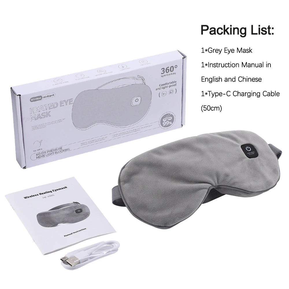 Electric Eye Massager Hot Compress Stress Relief Heating Vibration Massage Connect Music Relax Foldable Eye Care Smart Glasses
