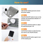 Electric Heating Pad 30*60cm Multifunctional Heating Blanket Cushion 9&10 Levels Temperature Body Back Warmer For Home Office