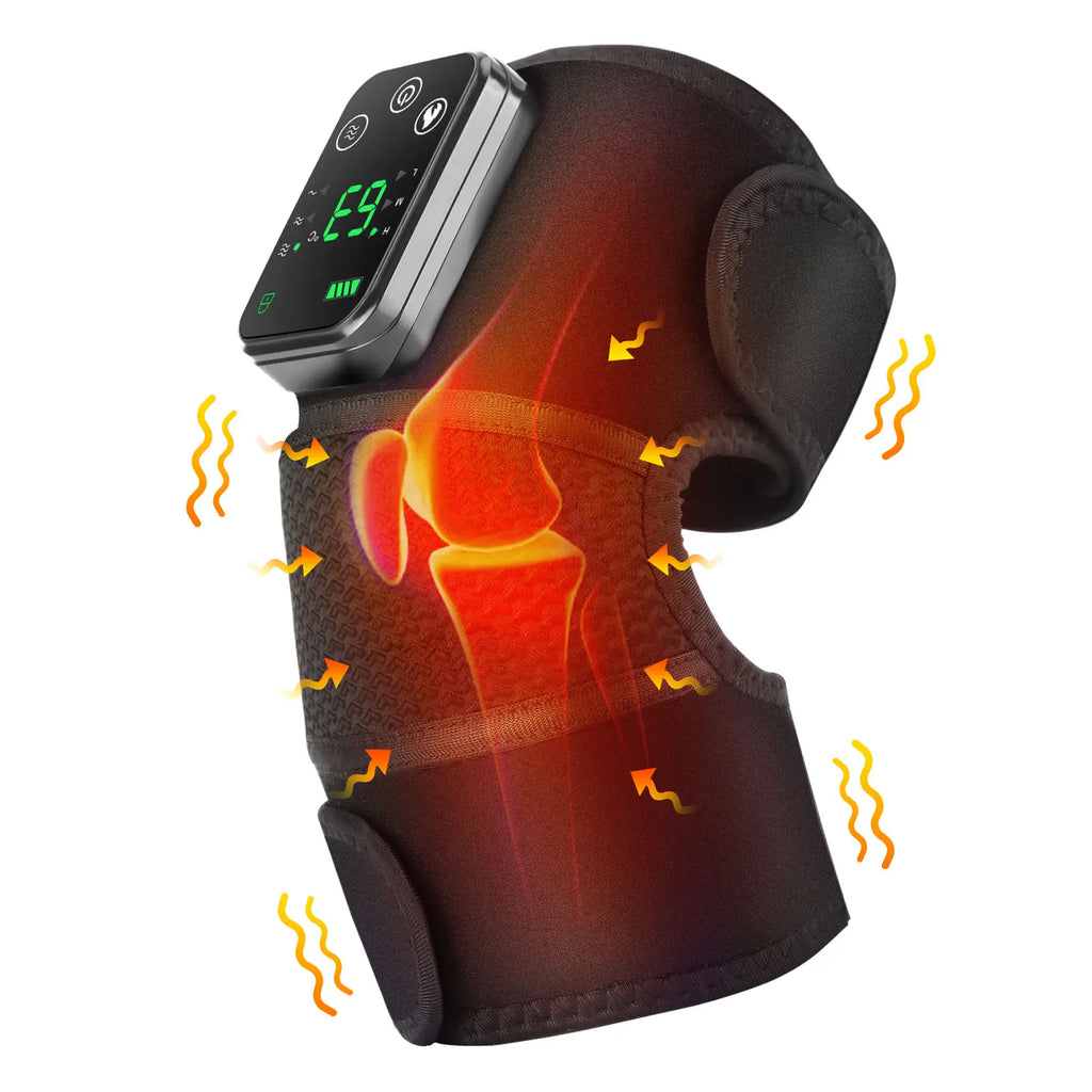 Thermal Knee Massager 3 in 1 Shoulder Knee Elbow Heating Massage Support Brace Rechargeable Vibration Pad Machine Muscle Relax